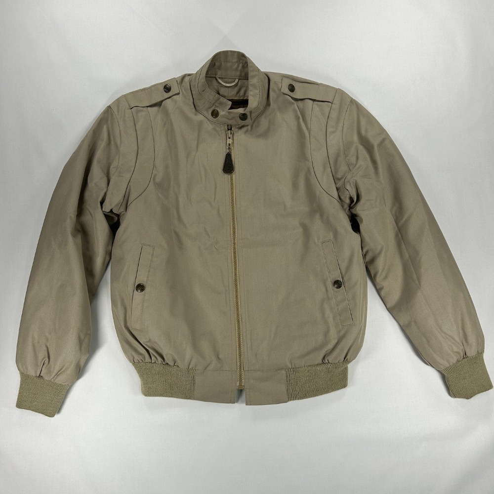 London Fog Vintage 90s Woman's Bomber Jacket Size 4 Beige